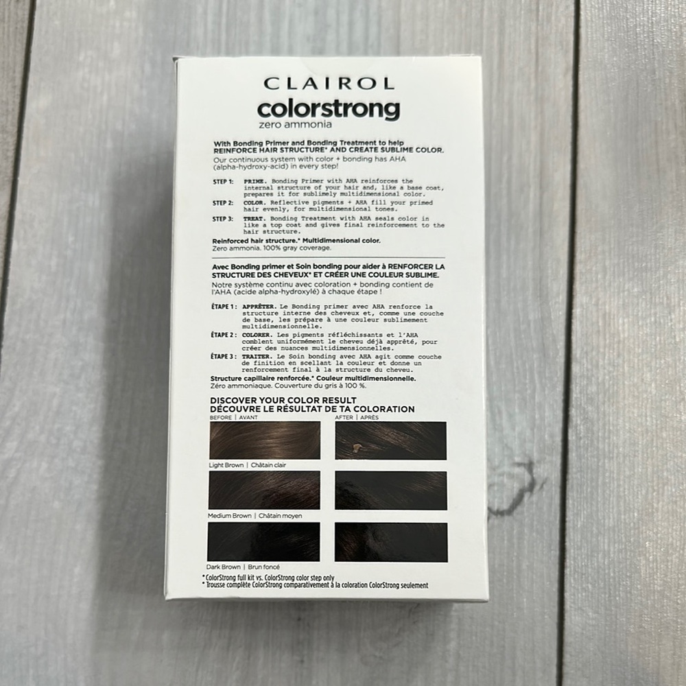 NWT Clariol ColorStrong Zero Ammonia Hair Color - Dark Brown - Picture 6 of 8